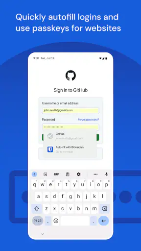 Bitwarden Passwortmanager screenshot