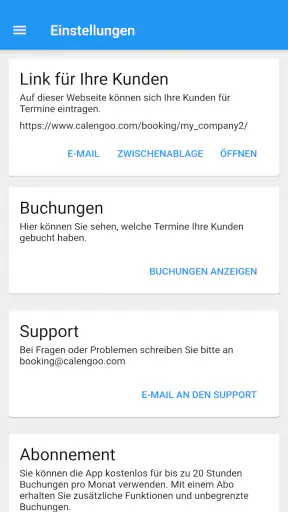 Buchungssystem screenshot