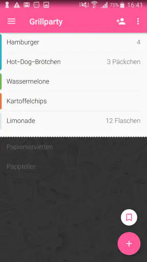 Buy Me a Pie! Einkaufsliste screenshot