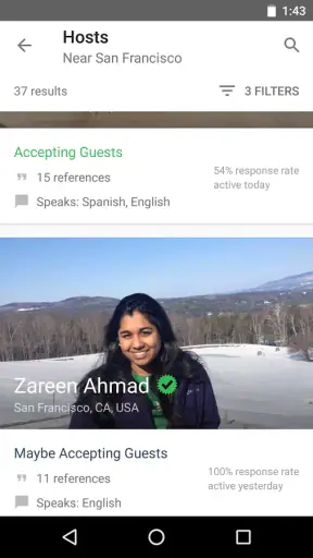 Couchsurfing Reise-App screenshot