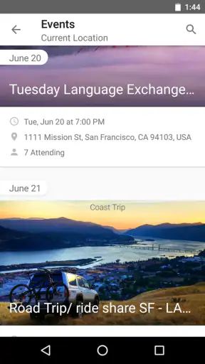 Couchsurfing Reise-App screenshot