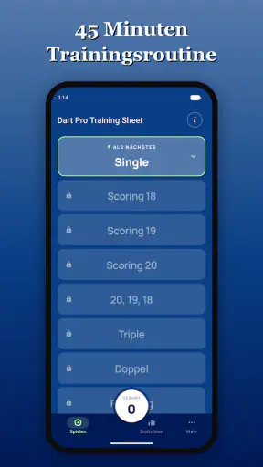 Dart Pro Training Sheet screenshot