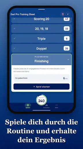 Dart Pro Training Sheet screenshot