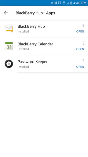 Dienste des BlackBerry Hub+ screenshot