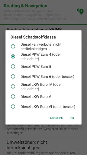 Dieselfahrverbote Routenplaner screenshot