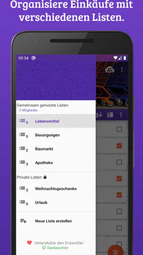 Einkaufsliste (auch gemeinsam) screenshot