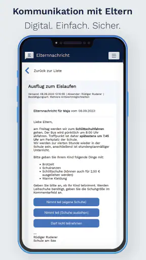 Elternnachricht screenshot