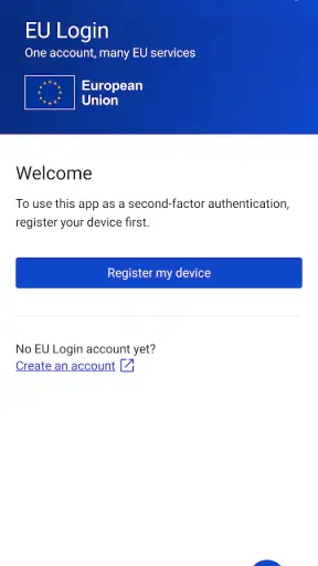 EU Login screenshot