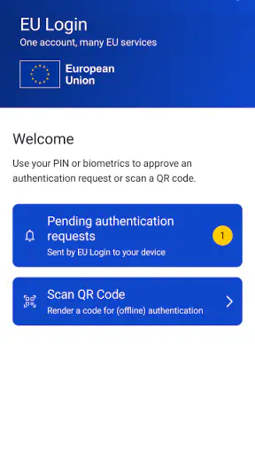 EU Login screenshot