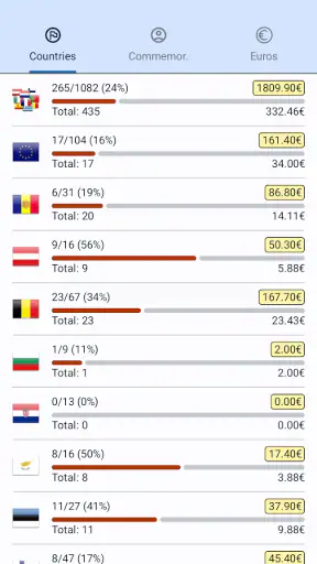 Euro-Münzsammlung screenshot