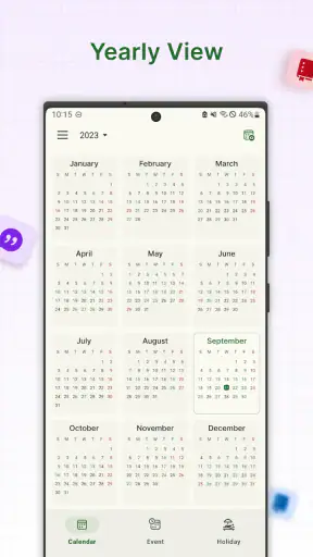 Feiertagskalender screenshot