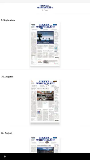 Finanz und Wirtschaft E-Paper screenshot