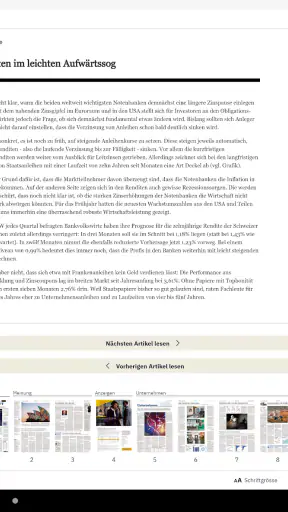 Finanz und Wirtschaft E-Paper screenshot