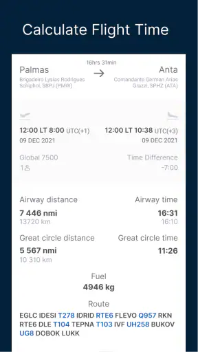 Flight Time Calculator screenshot