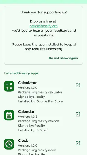 Fossify Thank You screenshot