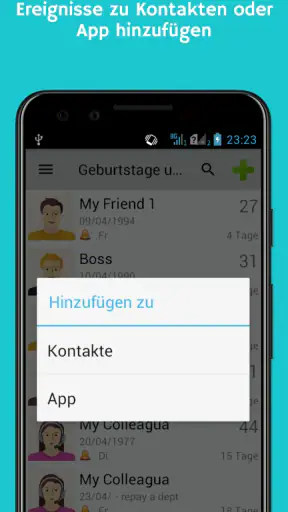 Geburtstage und Ereignisse screenshot