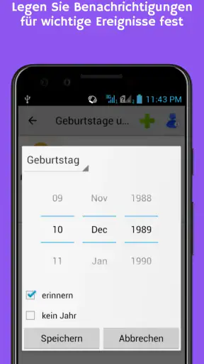 Geburtstage und Ereignisse screenshot