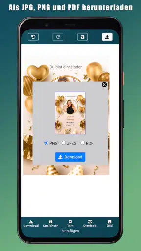 Geburtstagseinladung screenshot