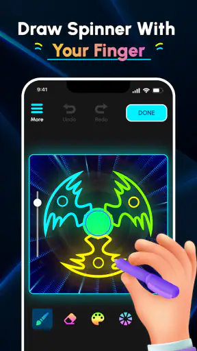 Glow Finger Spinner Art App screenshot