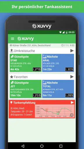 Günstig tanken mit xavvy fuel screenshot