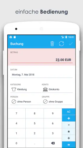 Haushaltsbuch MoneyControl screenshot