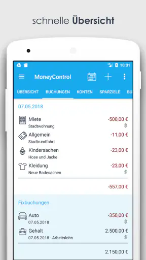 Haushaltsbuch MoneyControl screenshot
