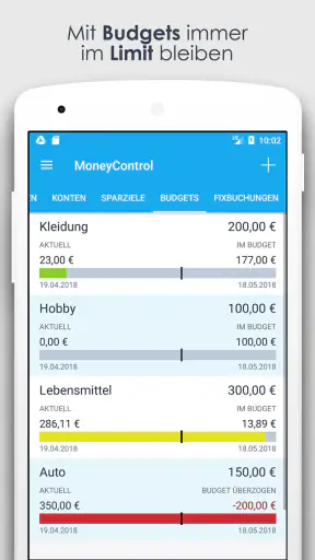 Haushaltsbuch MoneyControl screenshot