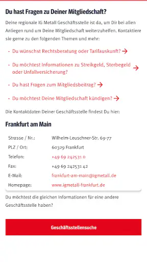 IG Metall App screenshot