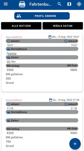 KFZ Fahrtenbuch Deutsch screenshot