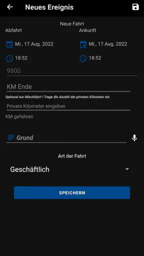 KFZ Fahrtenbuch Deutsch screenshot