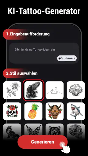 KI-Tattoo-Design, Körpereditor screenshot