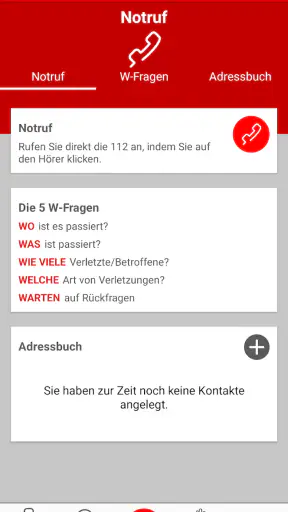 Kindernotfall-App screenshot