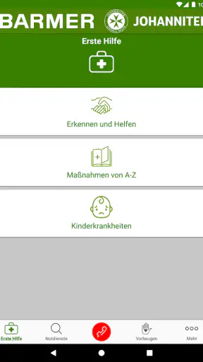 Kindernotfall-App screenshot
