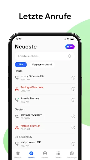 Kontakte & Telefonanruf screenshot
