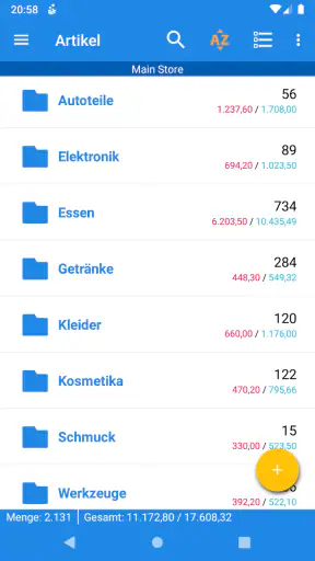 Lager und Inventar Online screenshot