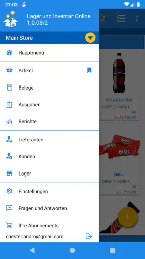 Lager und Inventar Online screenshot