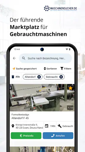 Maschinensucher screenshot