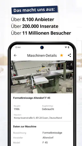 Maschinensucher screenshot