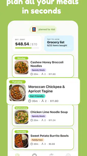 mise - meal planner screenshot