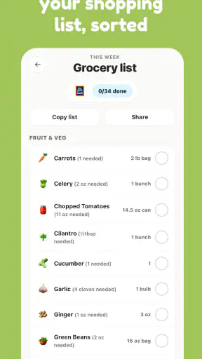 mise - meal planner screenshot