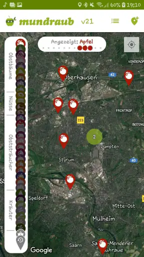 Mundraub Navigator screenshot