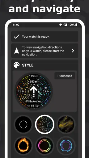 Navigation for watch screenshot