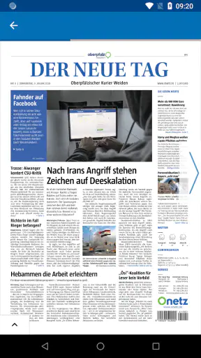 Oberpfalz Medien E-Paper screenshot