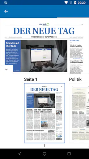 Oberpfalz Medien E-Paper screenshot