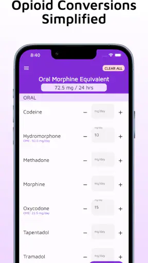 Opioid Conversion Calculator screenshot