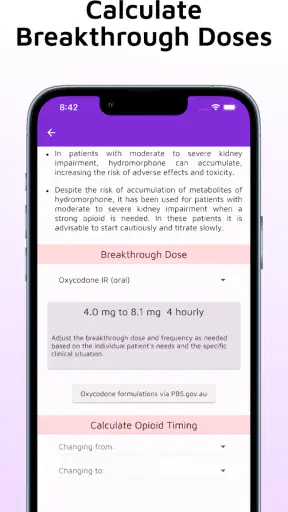 Opioid Conversion Calculator screenshot