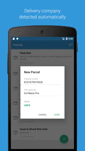 Parcels: Sendungsverfolgung screenshot