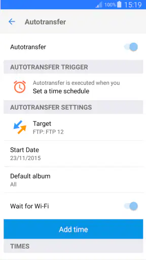 PhotoSync Autotransfer Add-On screenshot