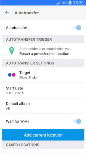 PhotoSync Autotransfer Add-On screenshot