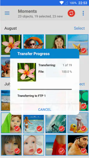 PhotoSync NAS Add-On screenshot
